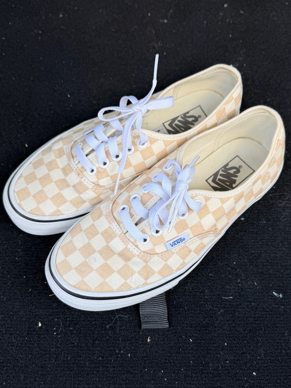 Vans Checkerboard Low-Top Sneakers - Beige and White